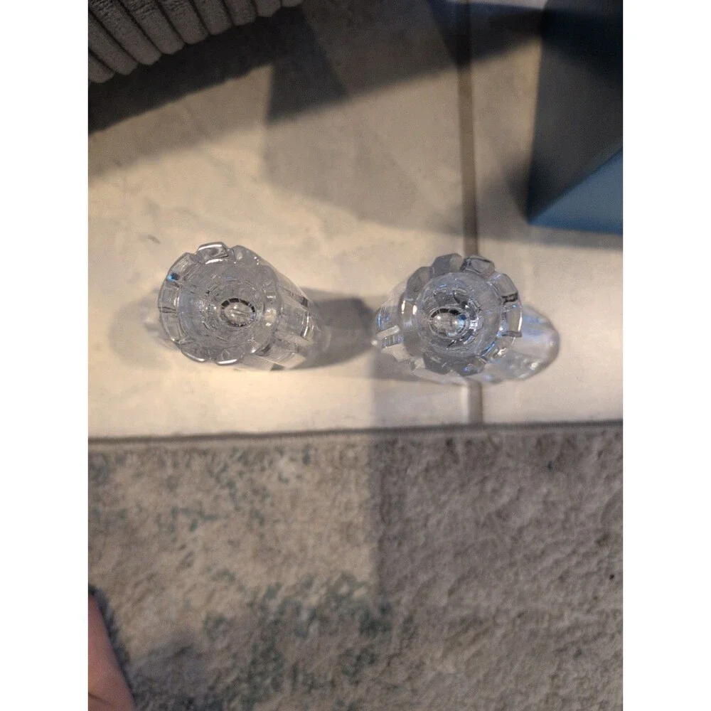 Pair of Nambe Lead Crystal Swoop 6